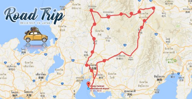 route map for drive trip in japan